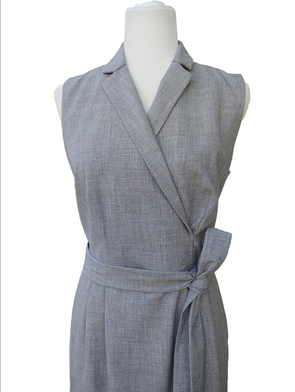 Ann Taylor NEW Gray Tie-Waist Sleeveless Blazer Dress Women's 8 NWT - Picture 3 of 16